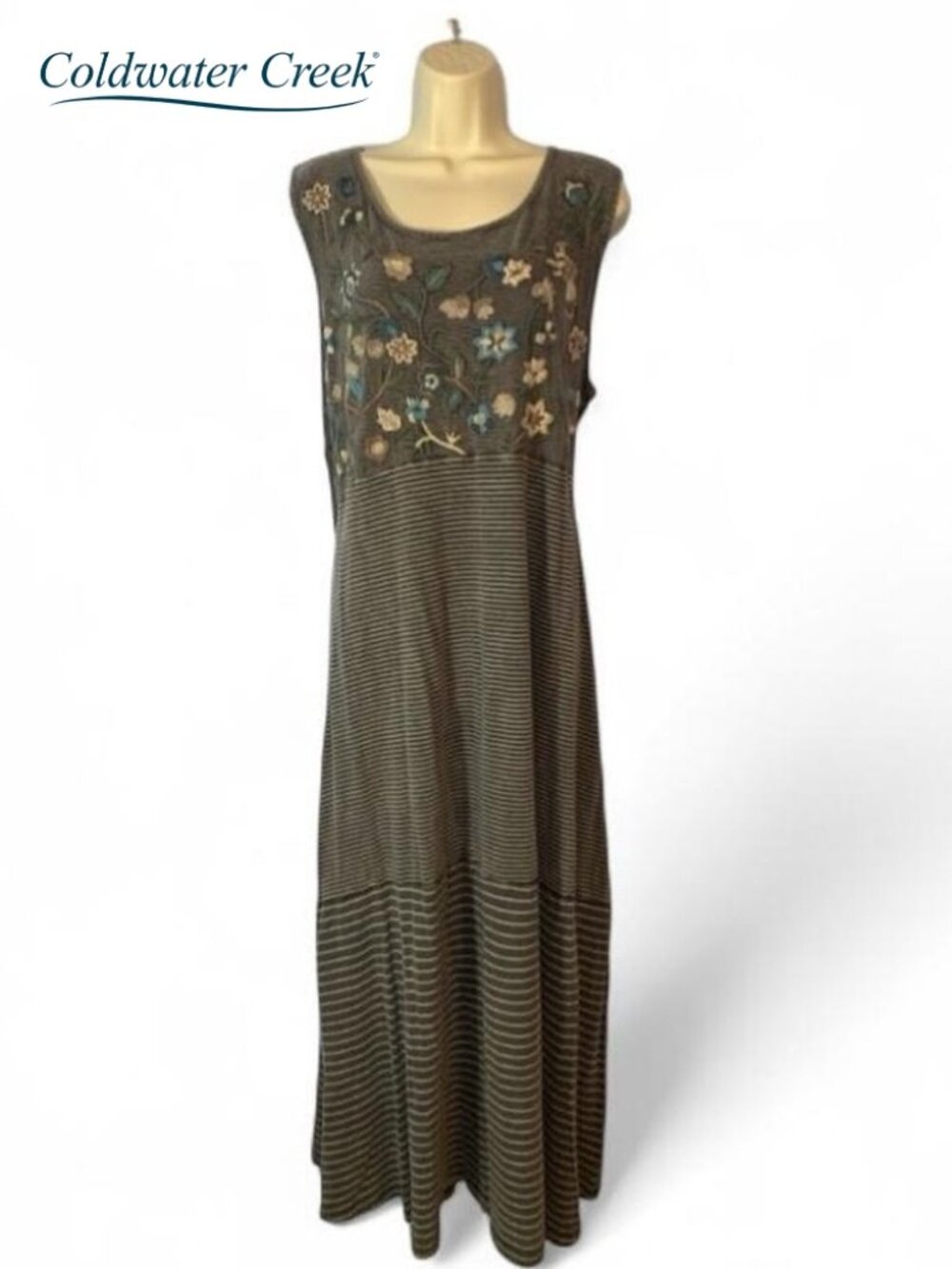 Coldwater Creek Embroidered Maxi Dress, Sz XS, NWT
